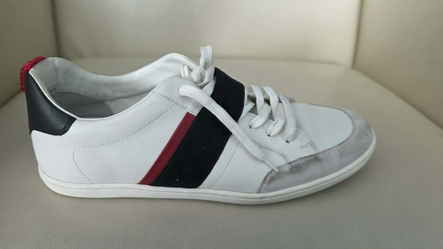 Louis Vuitton White and Blue Sneakers with Sporty Design