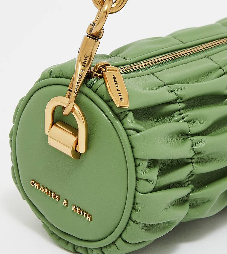 Buy Charles & Keith Tallulah Ruched Chain Handle Shoulder Bag In Green
